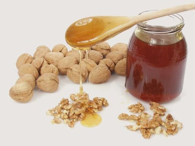 noci e miele per l'ingrandimento del pene