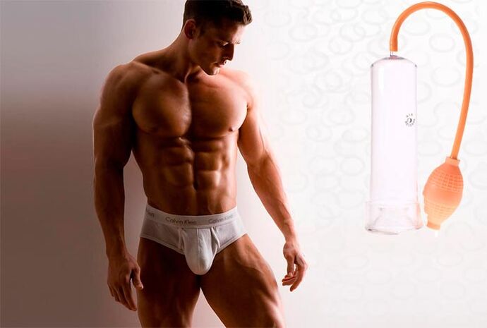 pene allargato dell'uomo con pompa